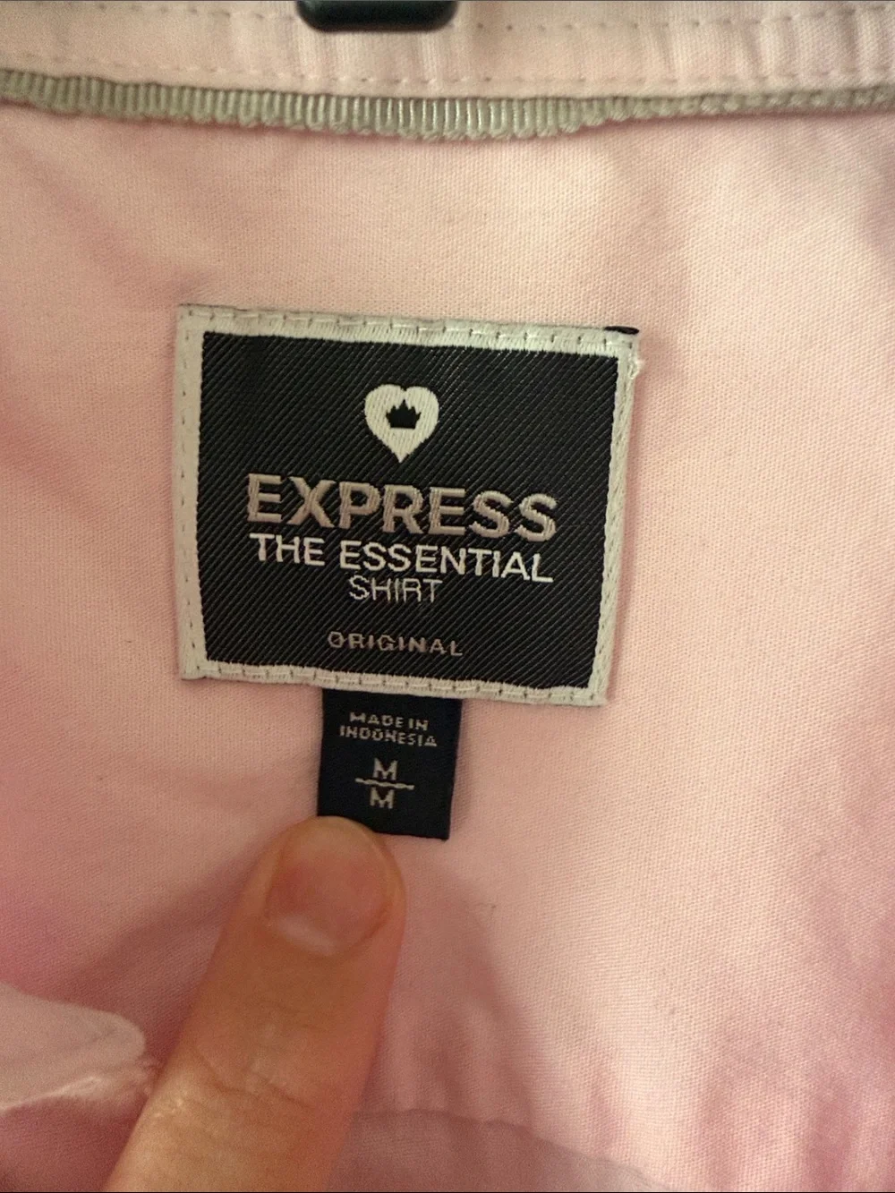 Express The Essential Light Pink Button-Down Shirt Size Medium Office Career